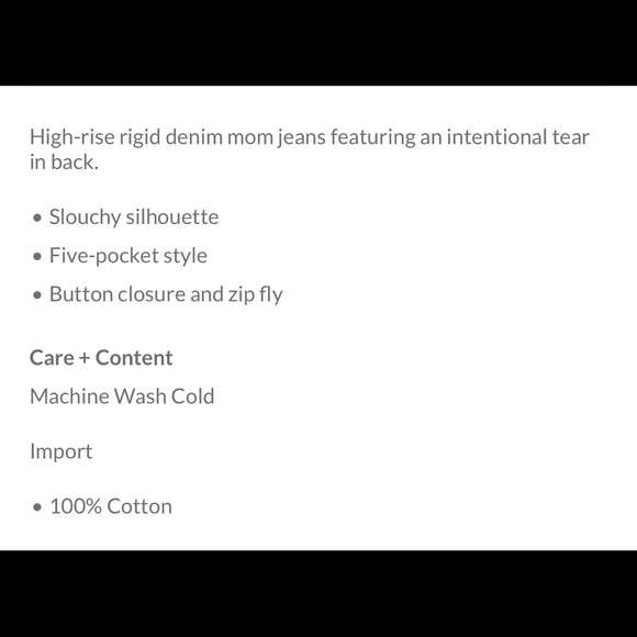 Free People The Ragged Priest back slash Mom Jeans. NWT🔥 - Picture 2 of 4